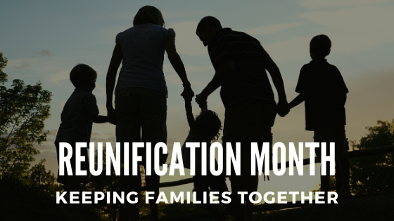 Reunification Month. Keeping Families Together. Family. Holding Hands. Walking. 
